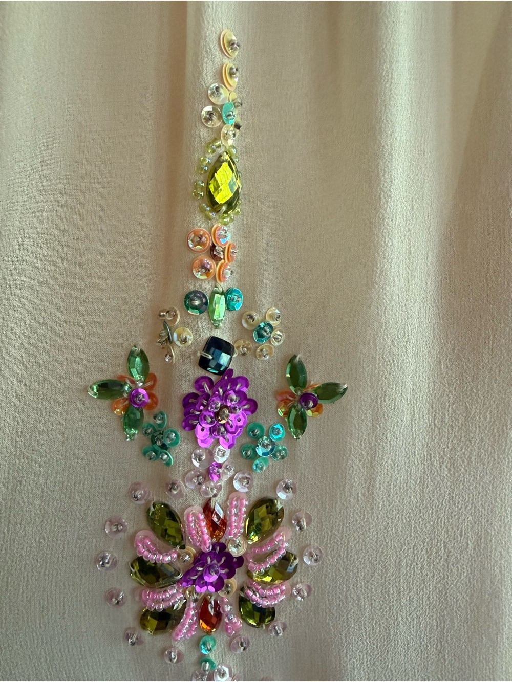 VINTAGE Y2K 100% Silk Beaded Dress Fairy Fairycore Whimsical Basix Black Label 2 - Picture 6 of 11